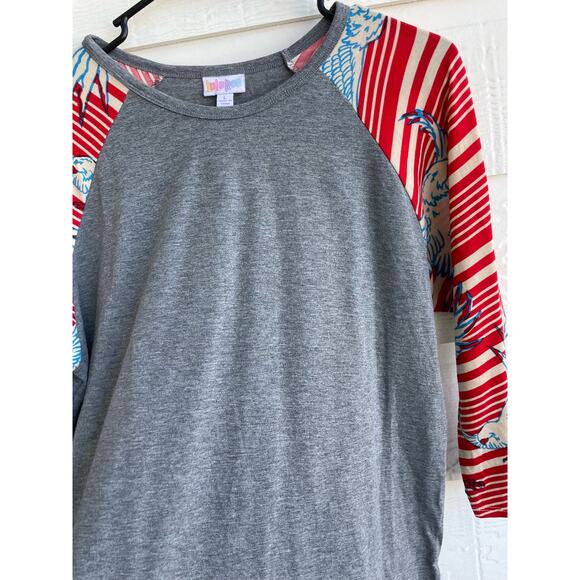 Lularoe Americana Randy  raglan tee Large - Picture 3 of 6